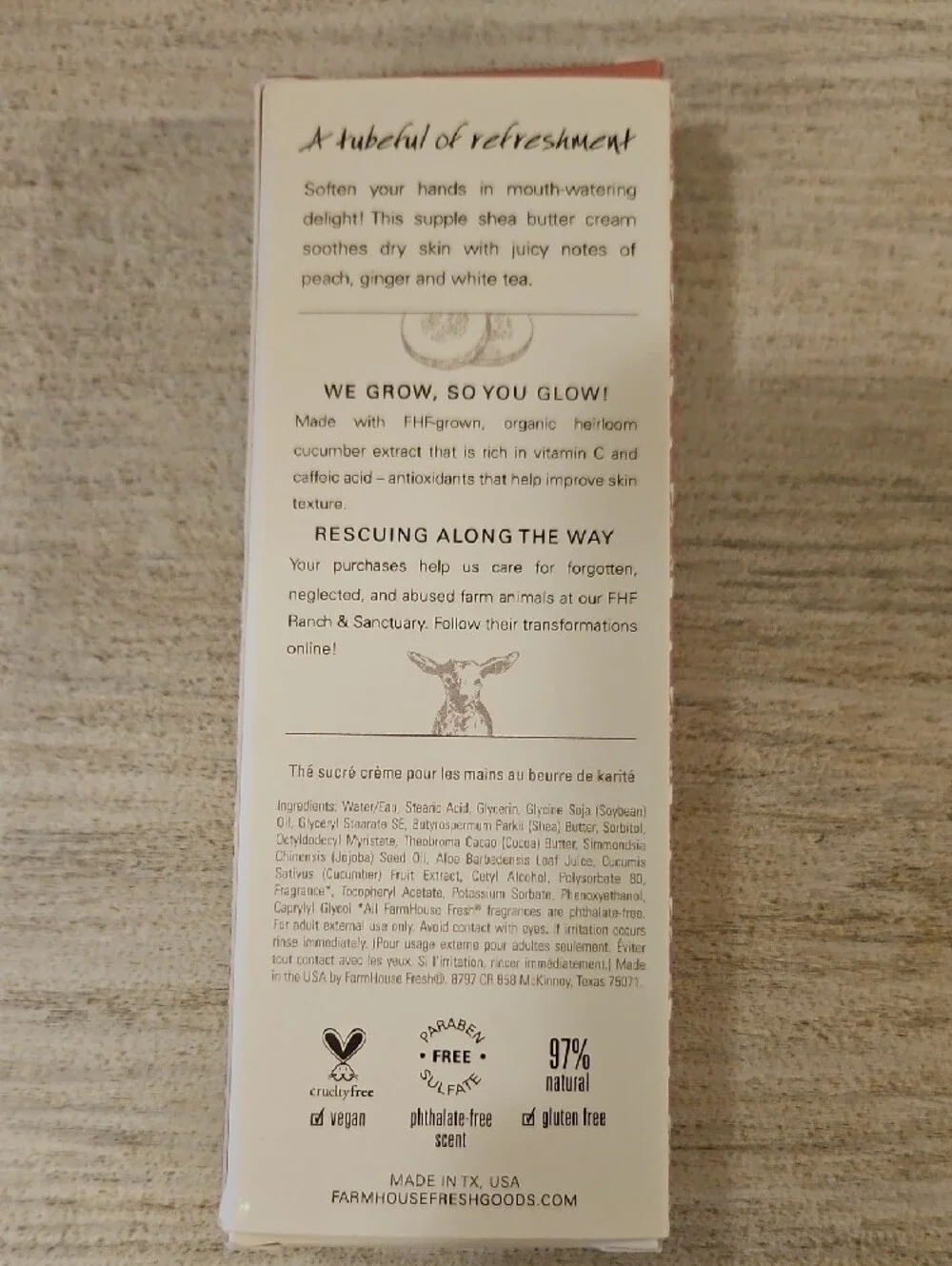 Farmhouse Fresh Sweet Tea Shea Butter Hand Cream
